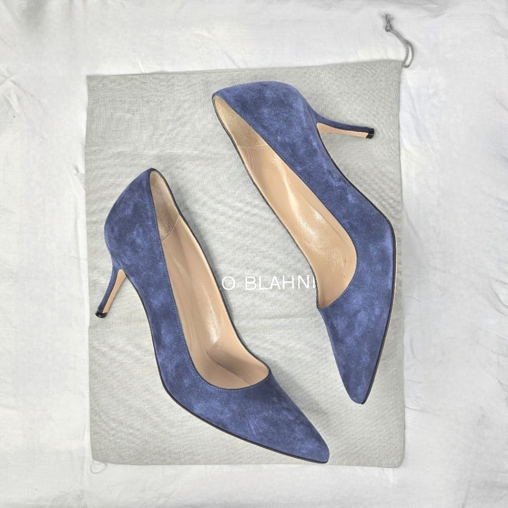 ❤️SPECIAL❤️MANOLO BLAHNIK BB 70 in Denim Blue Suede